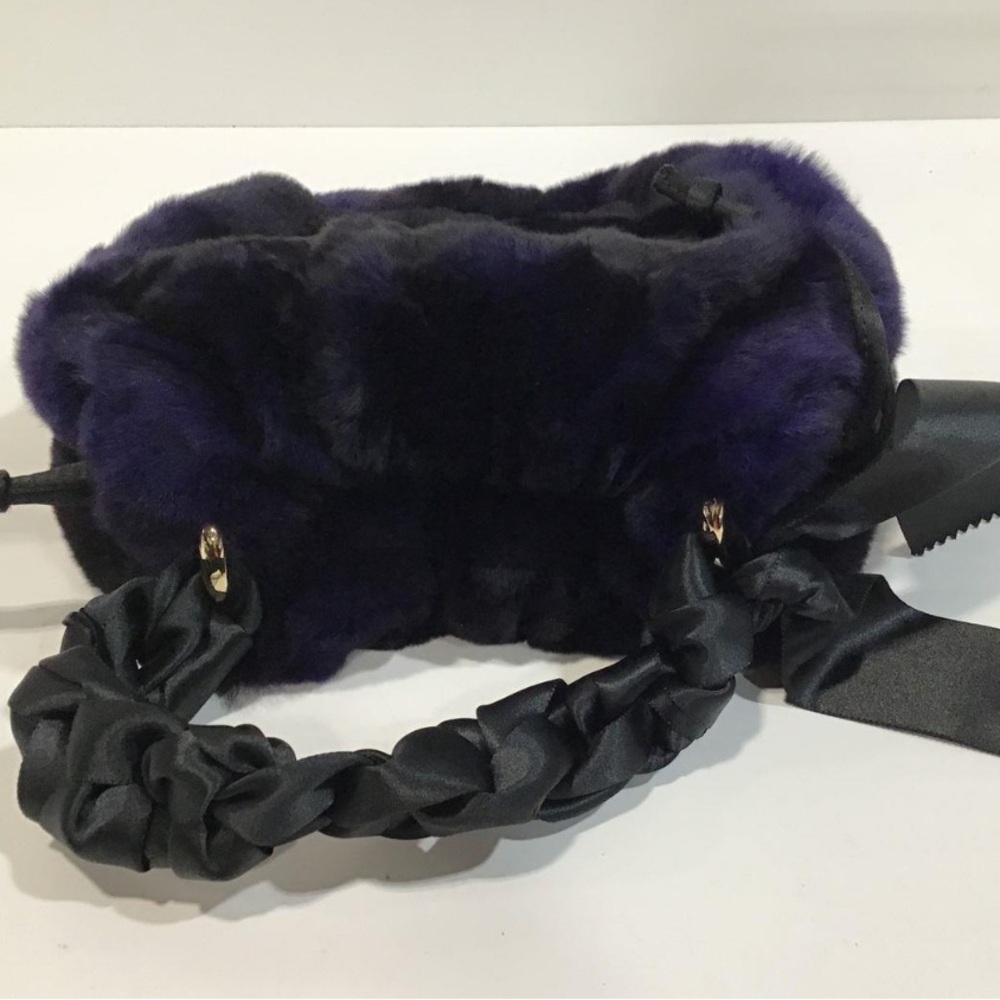 Women’s Kate Spade Small Fur Bucket Bag Purple/Black